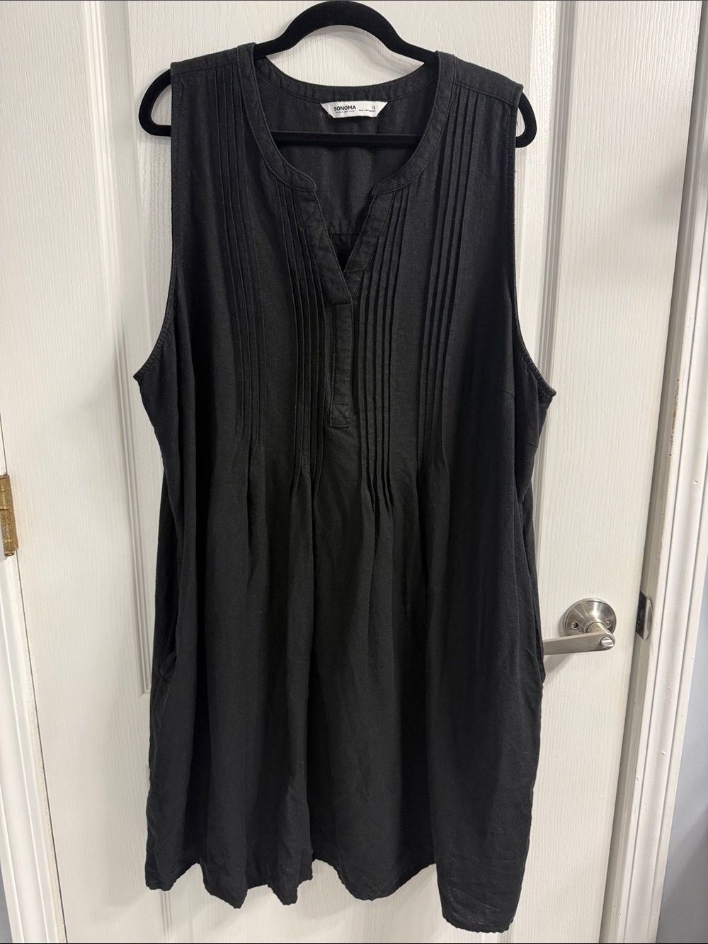 Versatile Transitional Sonoma Black Sleeveless Pintuck Dress